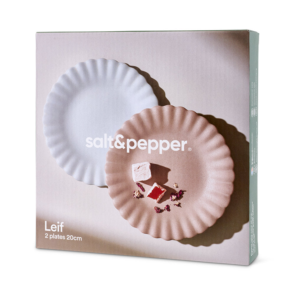 Salt & Pepper Leif Cake Plate Set of 2 20cm