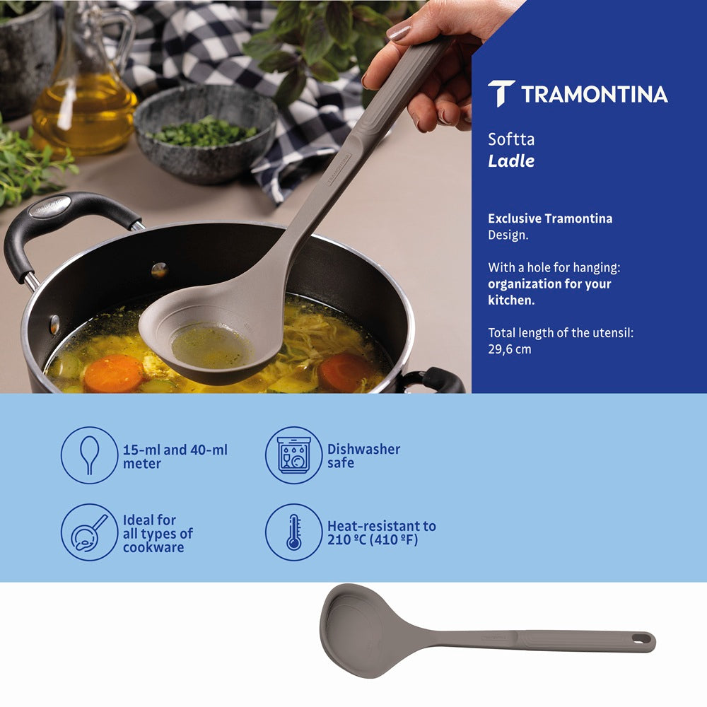 Tramontina Soffta Measure & Serving Ladle Grey