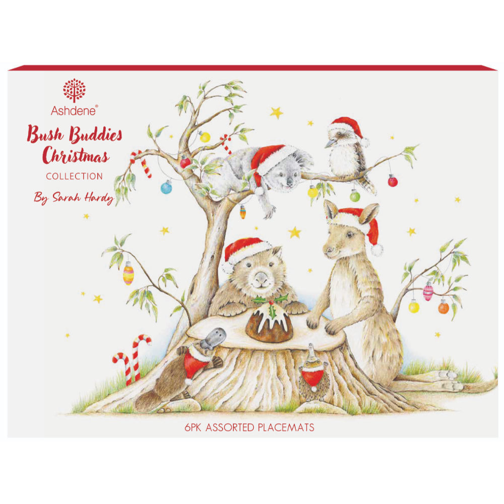 Ashdene Bush Buddies Christmas Set Of 6 Placemats