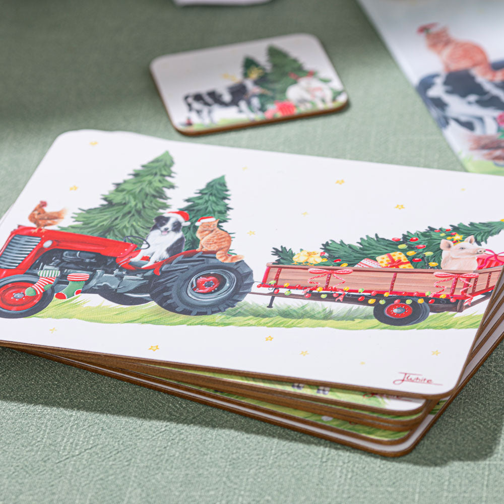 Ashdene Christmas At The Farm Set Of 6 Placemats