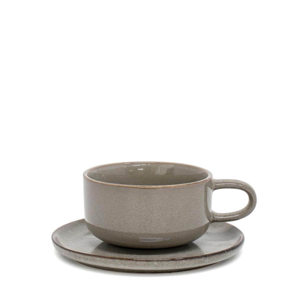 Salt & Pepper Relic Tea Cups & Saucers 260mL - Set of 6