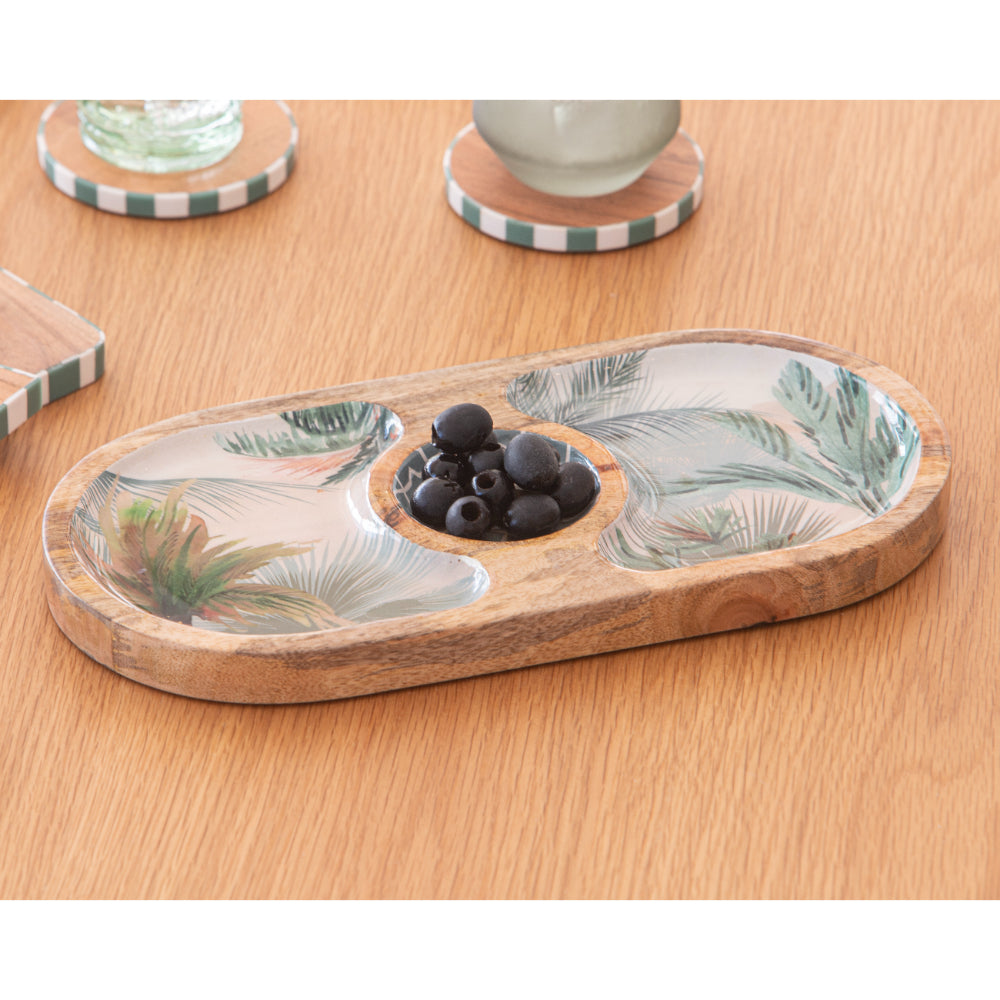 Ladelle Panama Mango Wood Oval Sectional Platter