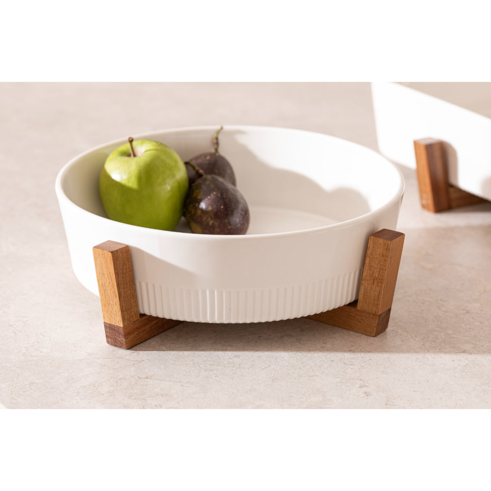 Ladelle Alto Oven To Table 28cm Round Rib Bowl With Trivet