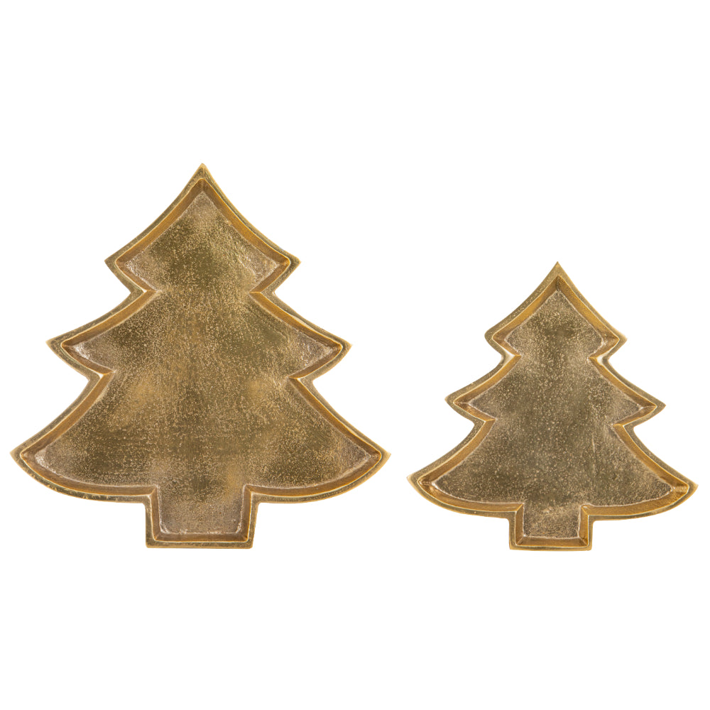 Ladelle Noelle Christmas Set Of 2 Tree Trays