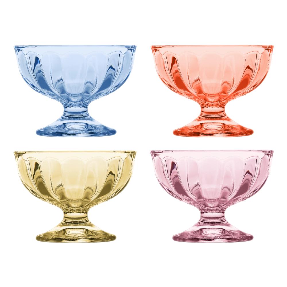 Porto Dessert Set of 4 Ice Cream Cups assorted colours