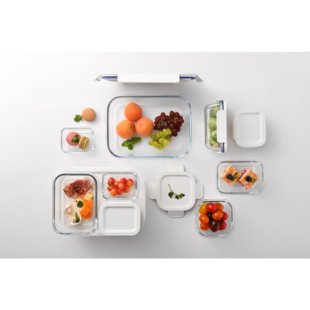 Locknlock Clear Glass White Rectangle Container 160ml