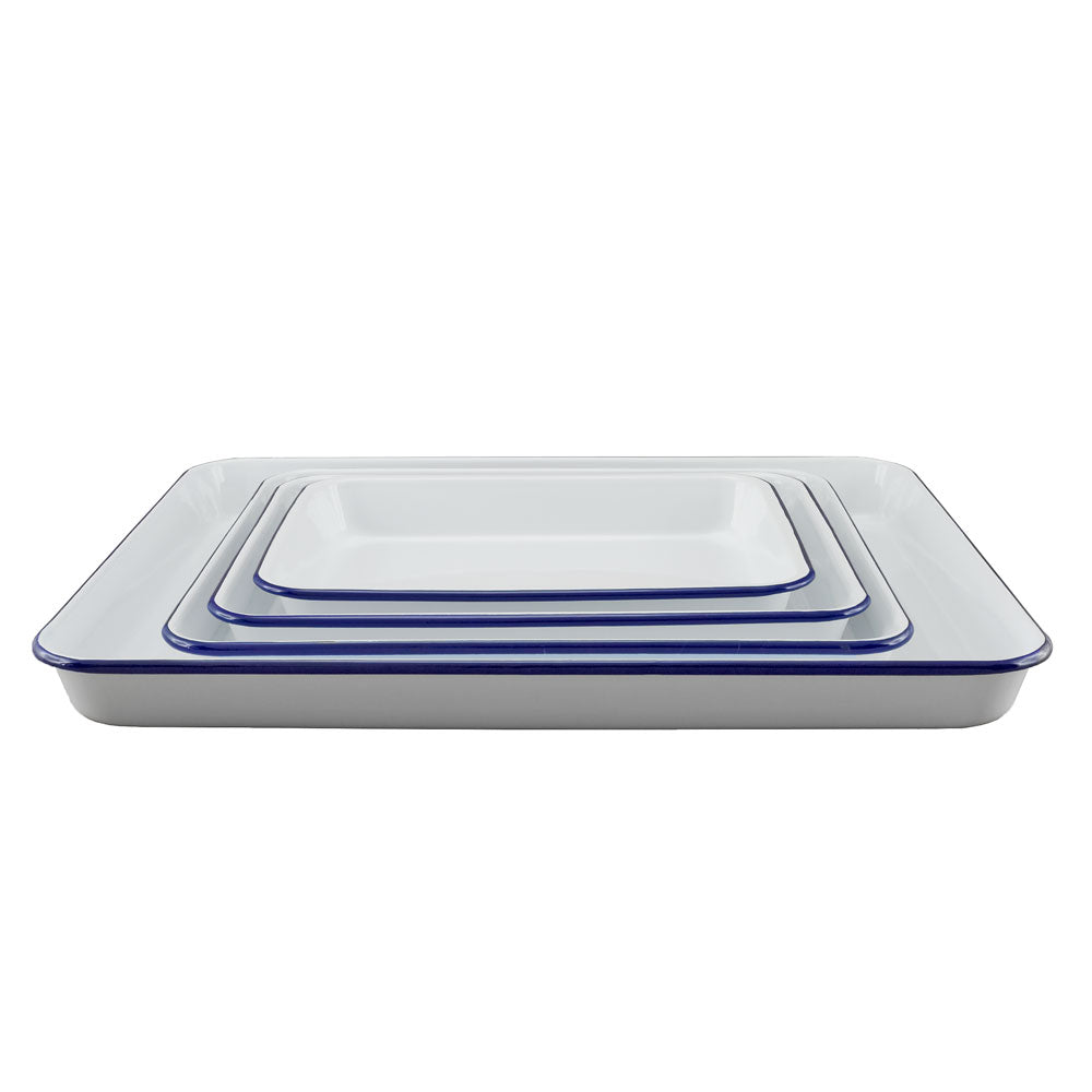 Falcon 4 Piece Baking Tray Set White & Blue