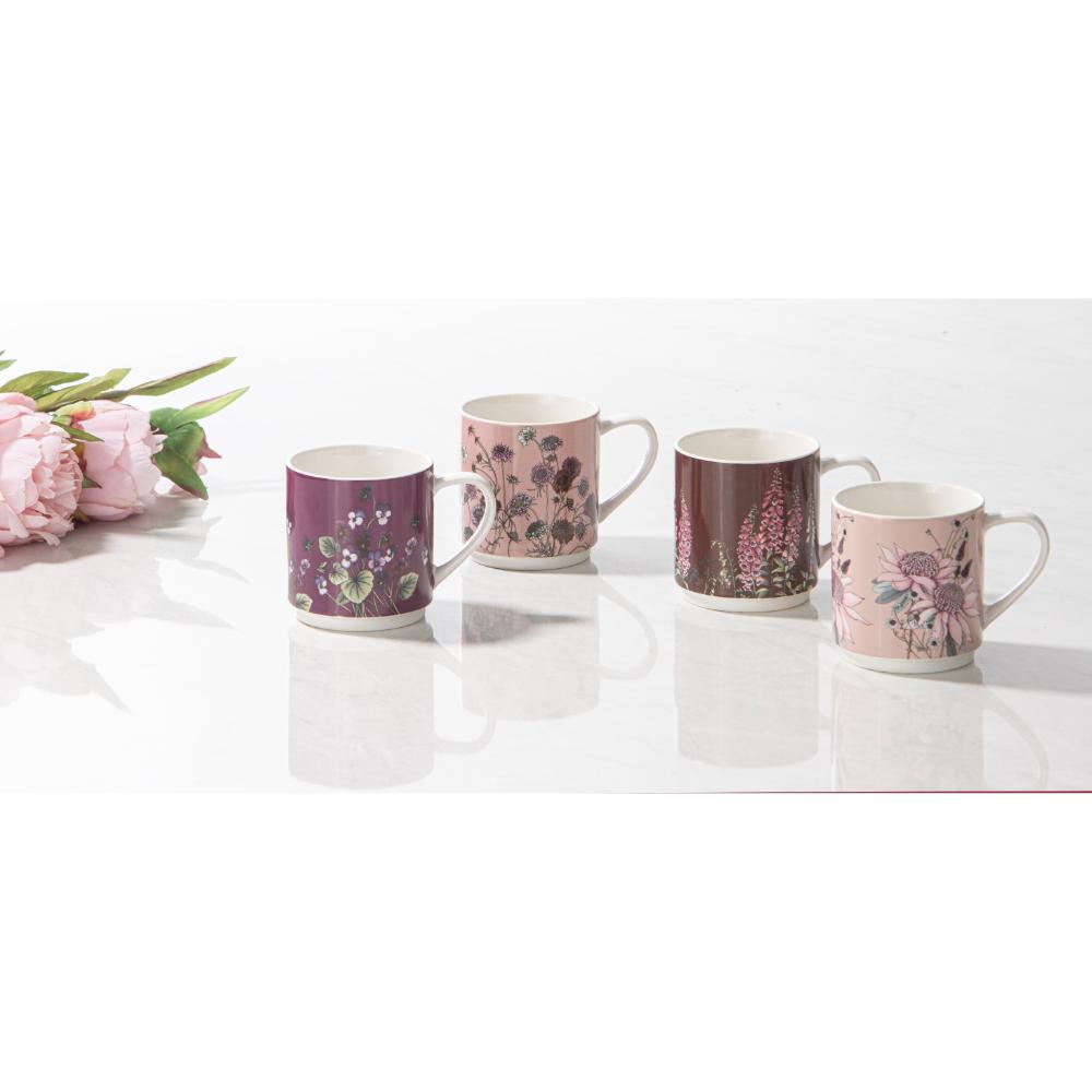 Ashdene Secret Garden Set of 4 Stackable Mugs