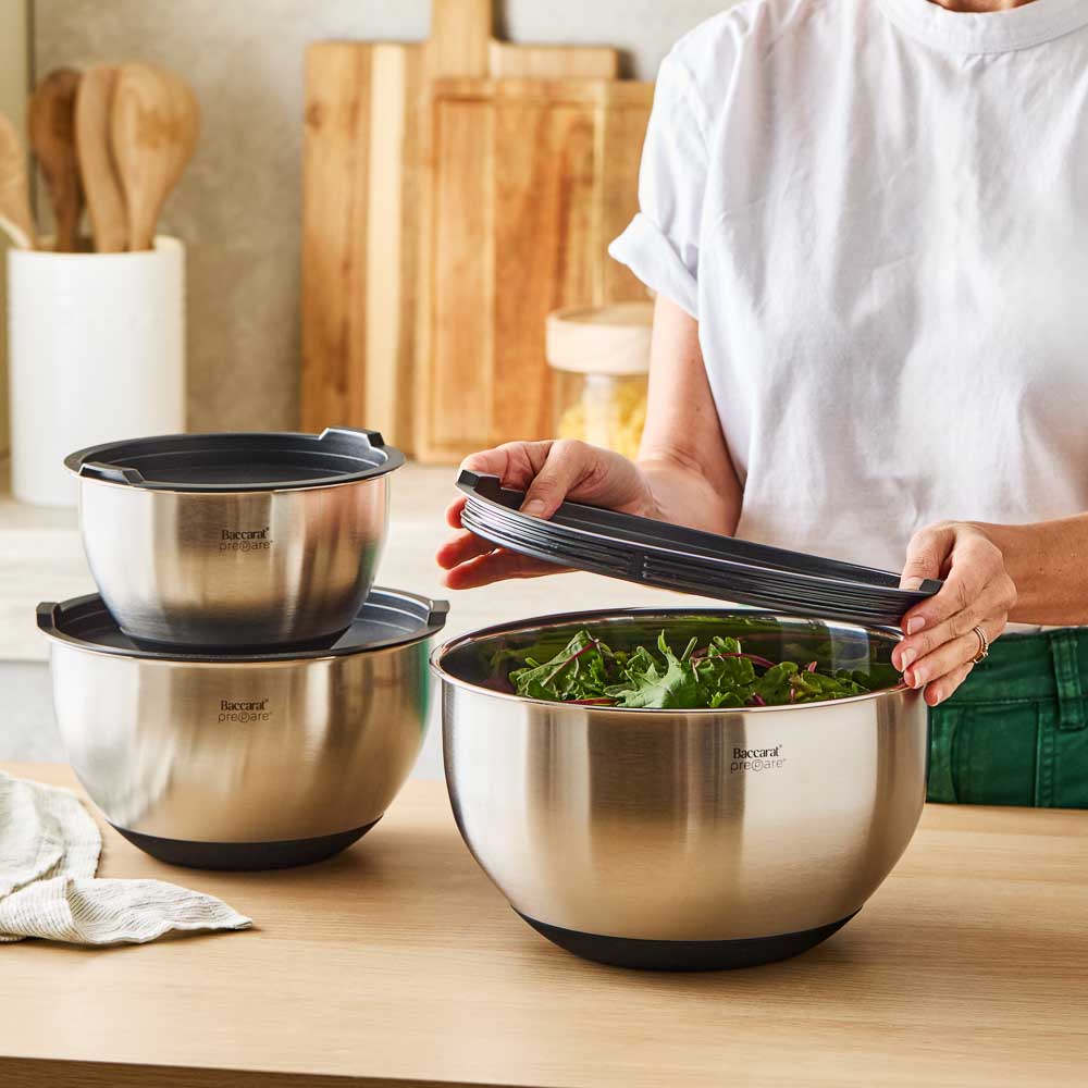 Baccarat Prepare Set of 3 Mixing Bowls with Lids at Robins Kitchen