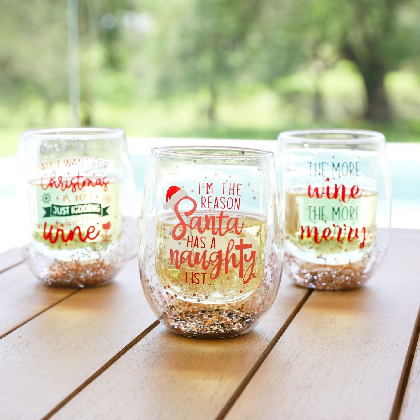 Splosh Christmas Wine Stemless Glass