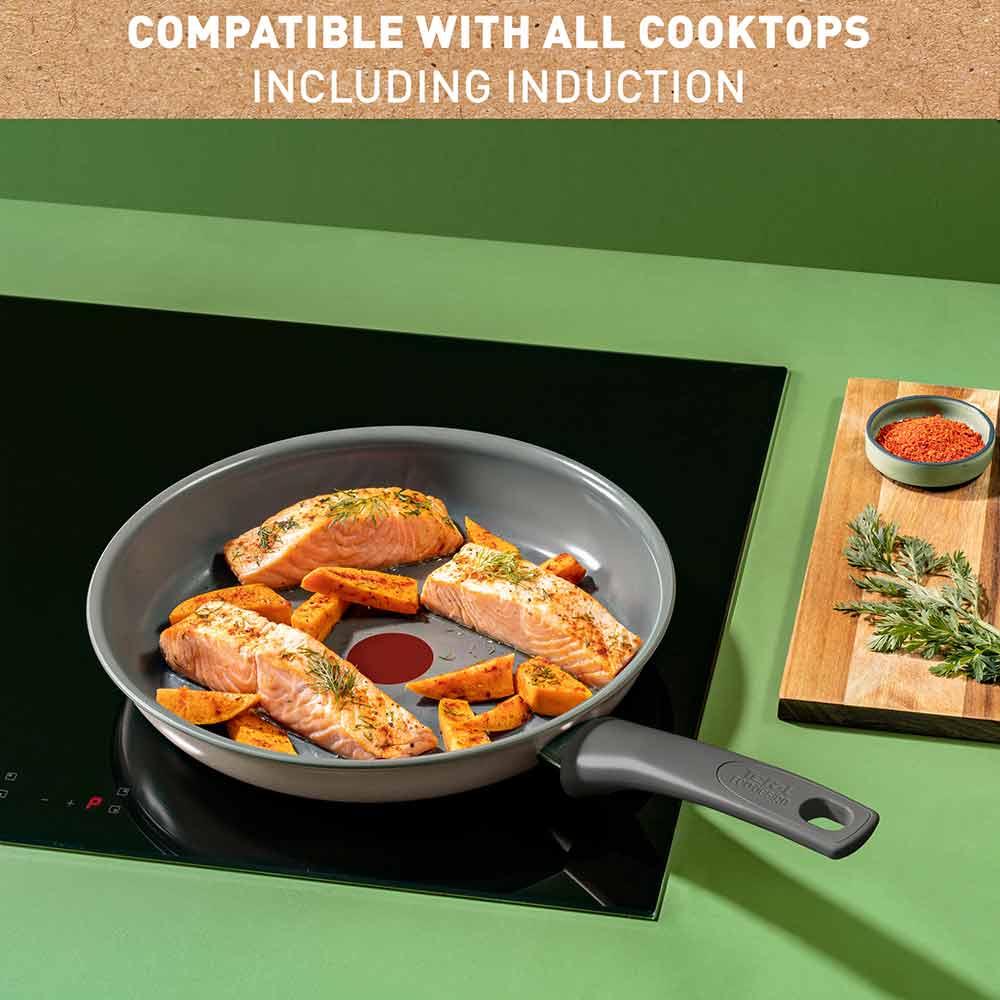 Tefal Revive Ceramic Induction Non-Stick Frypan all cooktops infographic at Robins Kitchen