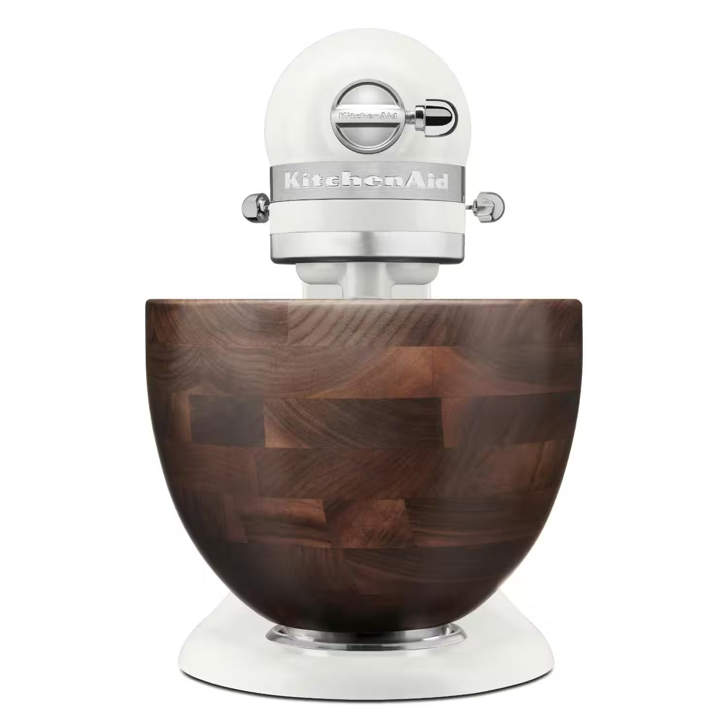 KitchenAid Artisan Stand Mixer Porcelain White With Walnut Wood Bowl