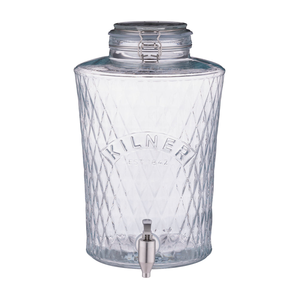 Kilner Clip Top Diamond Dispenser With Pull Tap 8L