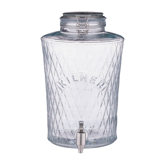 Kilner Clip Top Diamond Dispenser With Pull Tap 8L