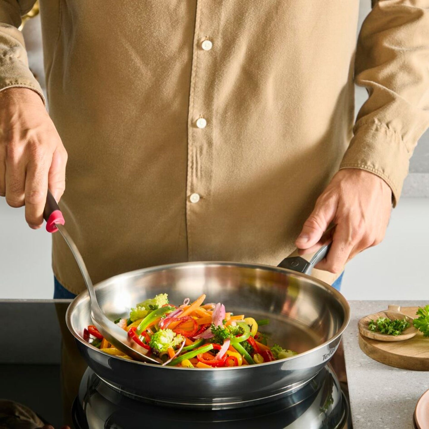 Tefal Emotion+ Induction Stainless Steel Frypan 28cm