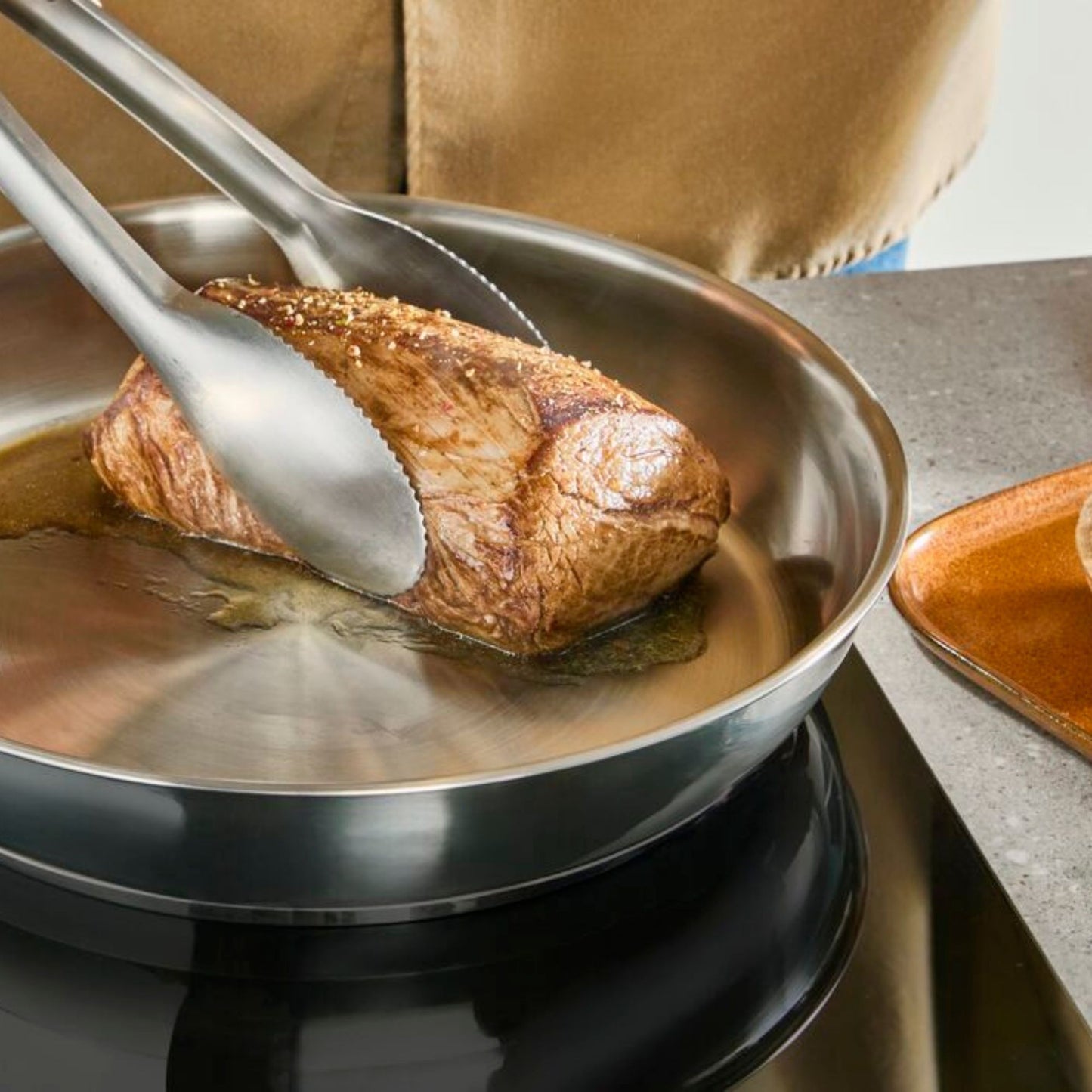Tefal Emotion+ Induction Stainless Steel Frypan 28cm