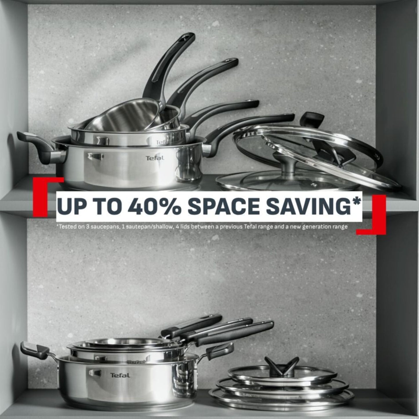 Tefal Space+ Emotion+ Induction Stainless Steel Saucepan 16cm & Lid