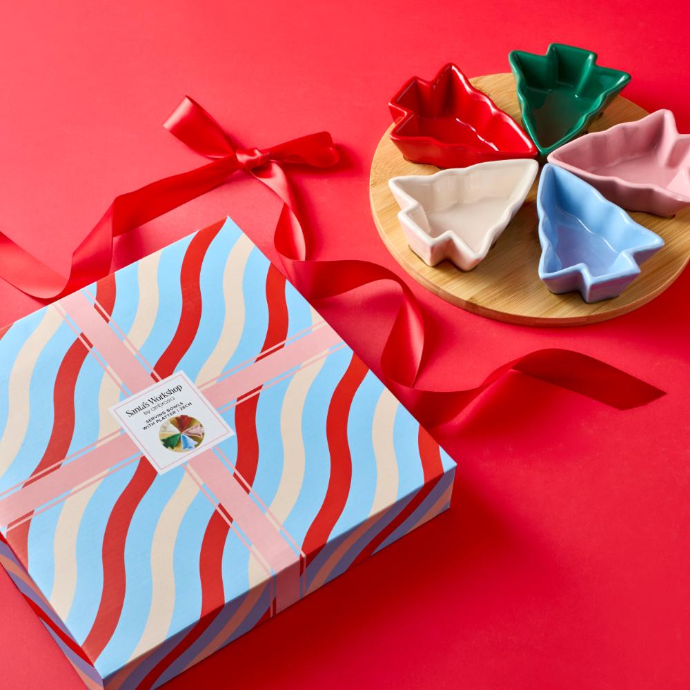 Ambrosia Santas Workshop Serving Bowls with Platter 28cm