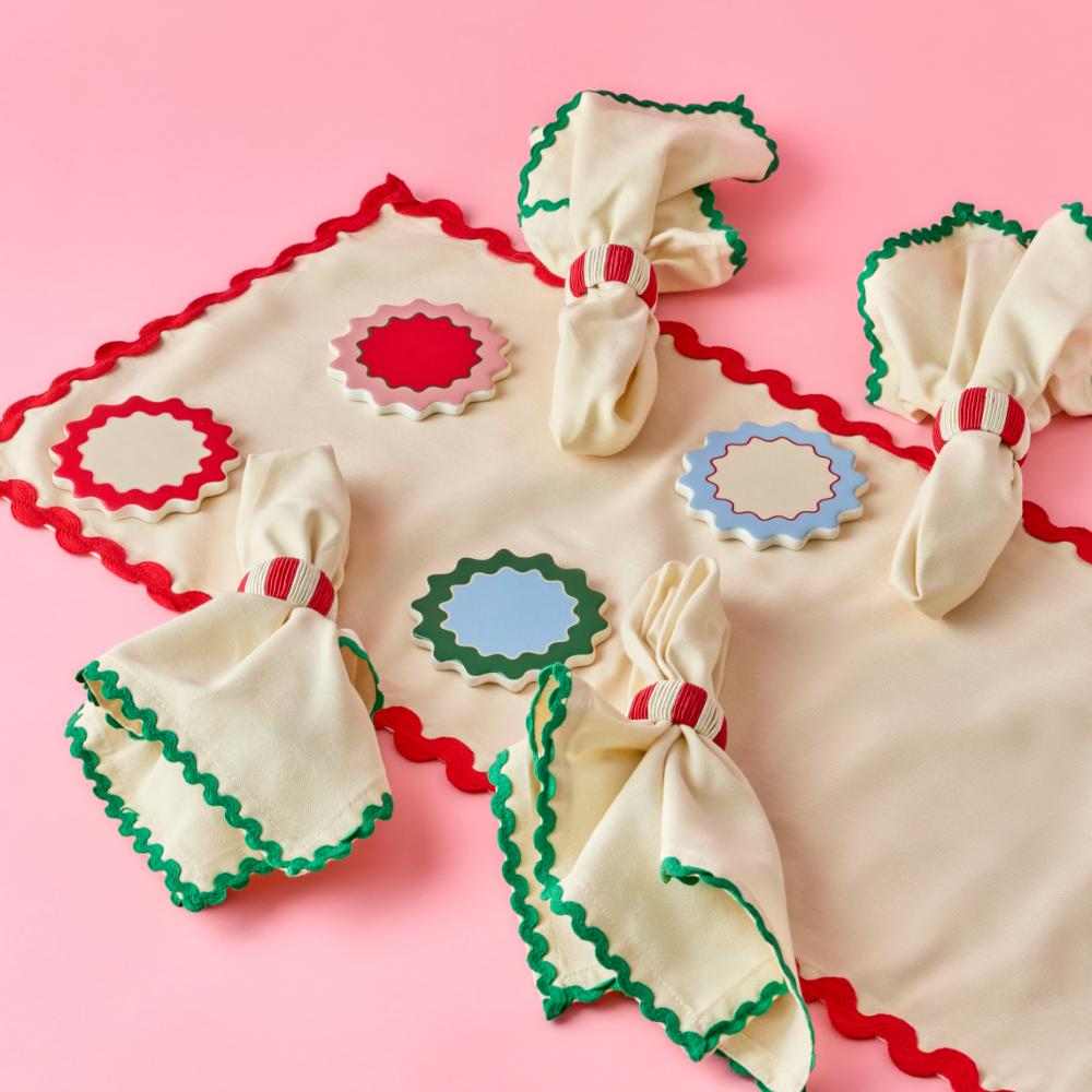 Ambrosia Santas Workshop Set of 4 Napkins