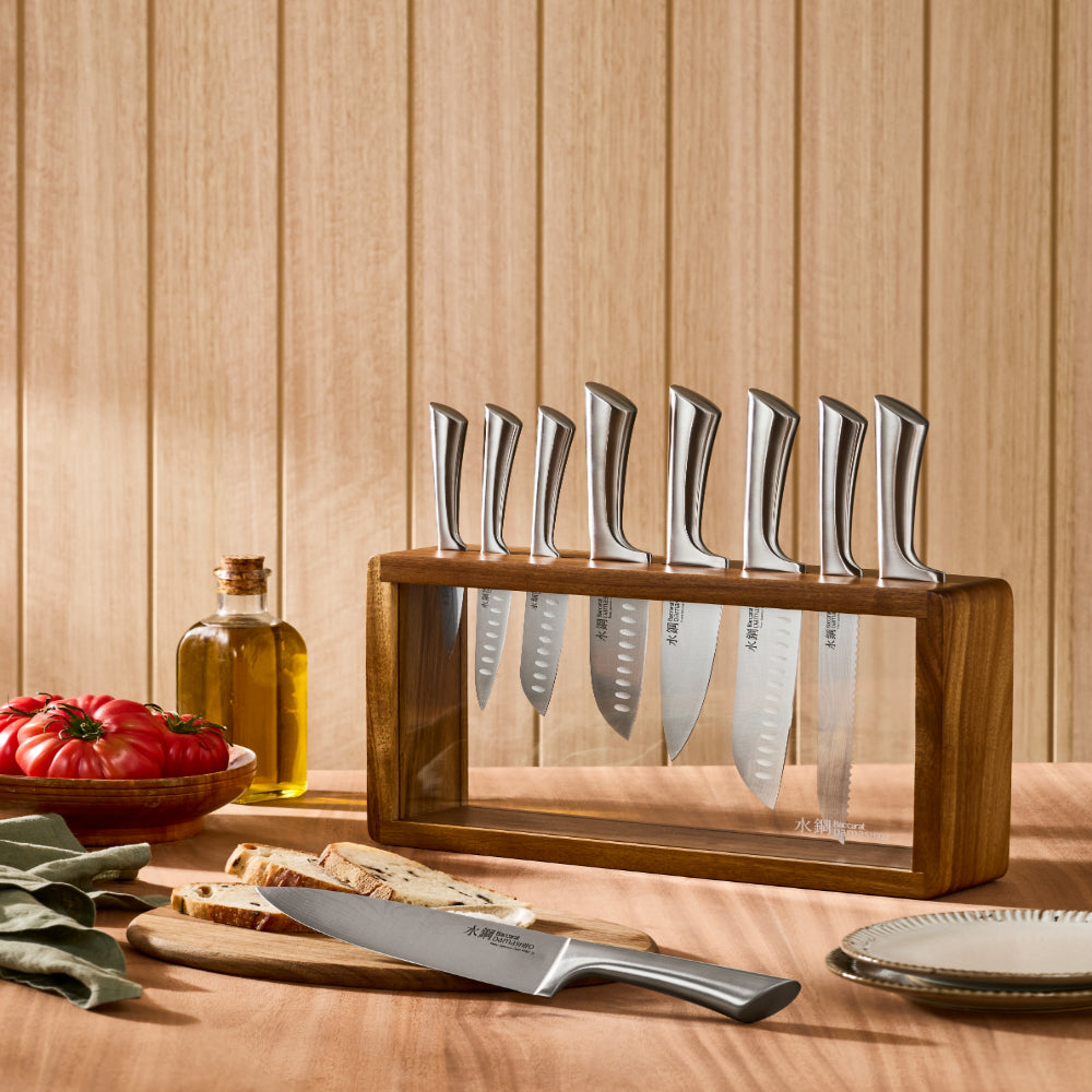 Baccarat Damashiro Katana 9 Piece Knife Block