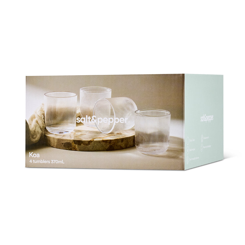 Salt & Pepper Koa Tumblers 370ml Set of 4