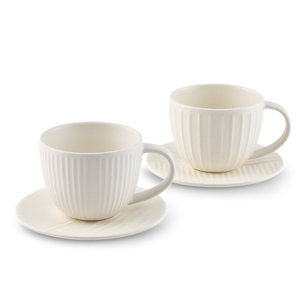 Salt & Pepper Blake Teacup & Saucer 400ml Set of 2
