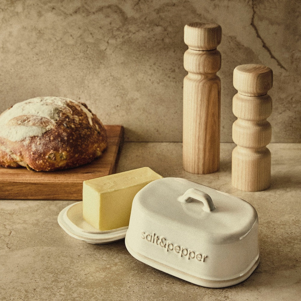 Salt & Pepper Noa Butter Dish