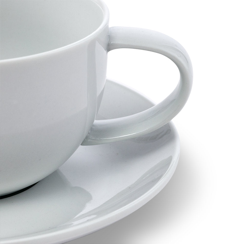 Salt & Pepper Coupe Teacup & Saucer 250ml Set of 4