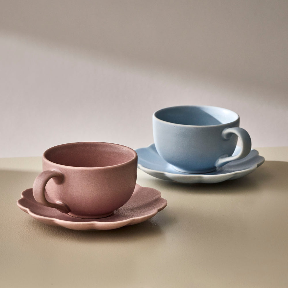 Salt & Pepper Leif Teacup & Saucer Set of 2 240ml