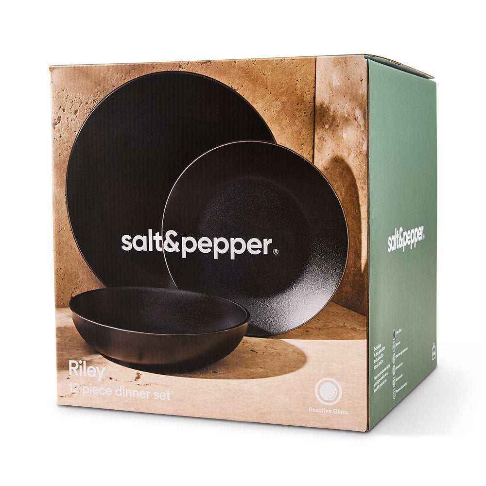 Salt & Pepper Riley 12 Piece Dinner Set
