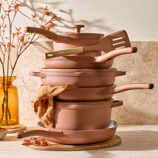 NOOK by Baccarat 9 Piece Cookware Set Terracotta
