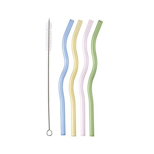 Alex Liddy Country Bloom Set Of 4 Glass Straws