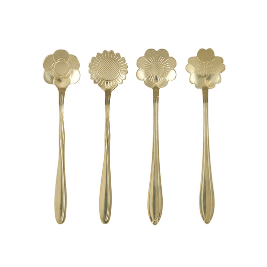 Alex Liddy Country Bloom Petal Spoon 4 Piece Set Gold