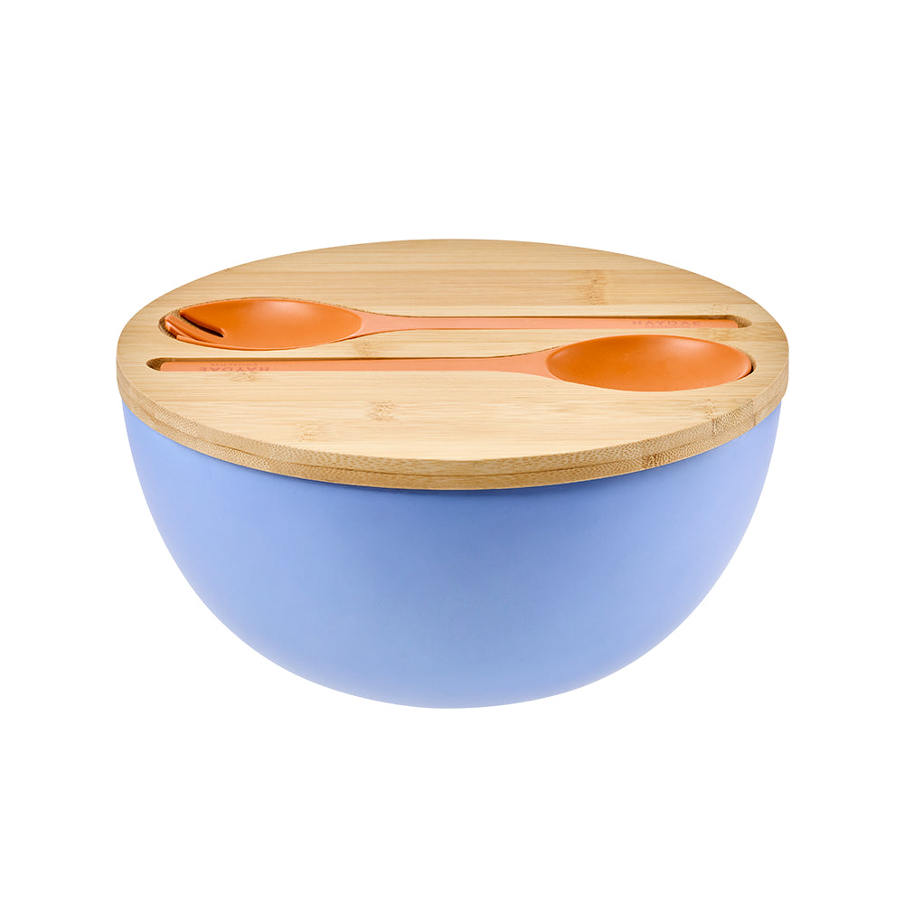 HAYDAE COLLECTIVE Salad Bowl Blue with Servers