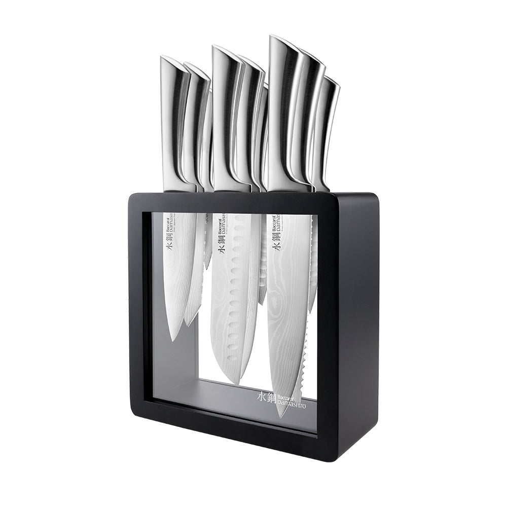 Baccarat Damashiro Hiryu 10 Piece Knife Block Black
