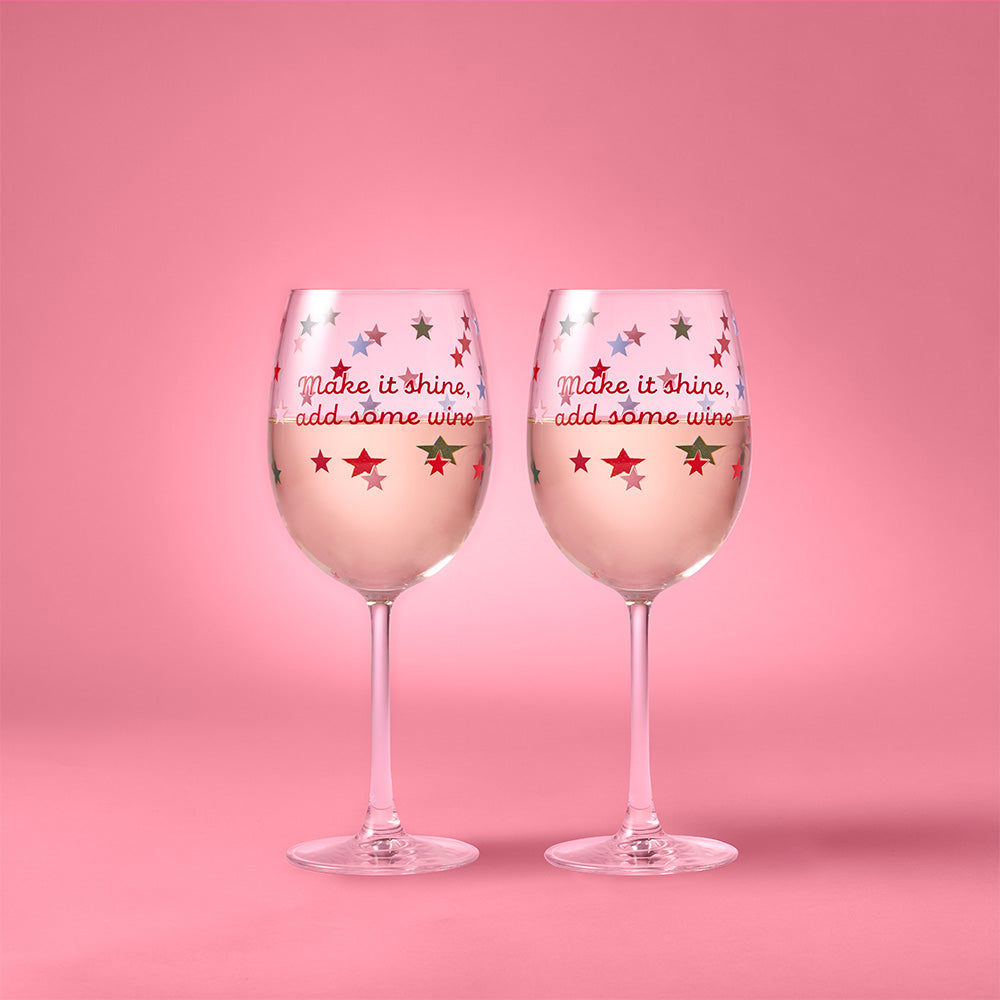 Ambrosia Santas Workshop Set of 2 Wine Glasses