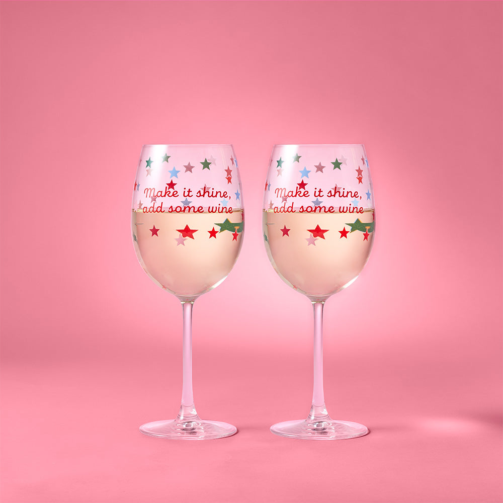 Ambrosia Santas Workshop Set of 2 Wine Glasses