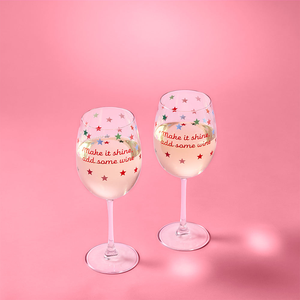 Ambrosia Santas Workshop Set of 2 Wine Glasses