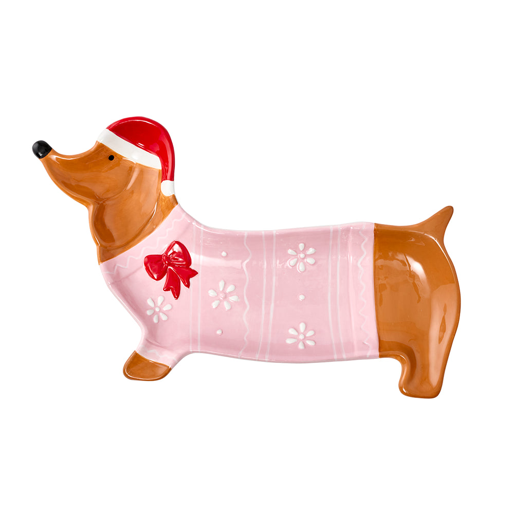 Ambrosia Santas Workshop Platter Dachshund