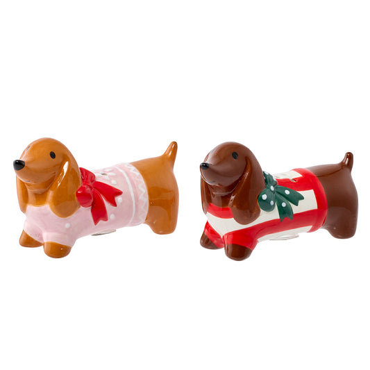 Ambrosia Santas Workshop Dachshund Salt & Pepper Set
