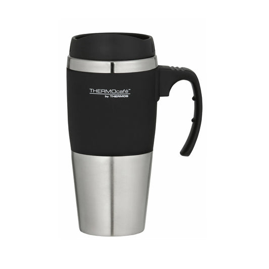 Thermos THERMOcafe Stainless Steel Double Wall Travel Mug Black 450ml