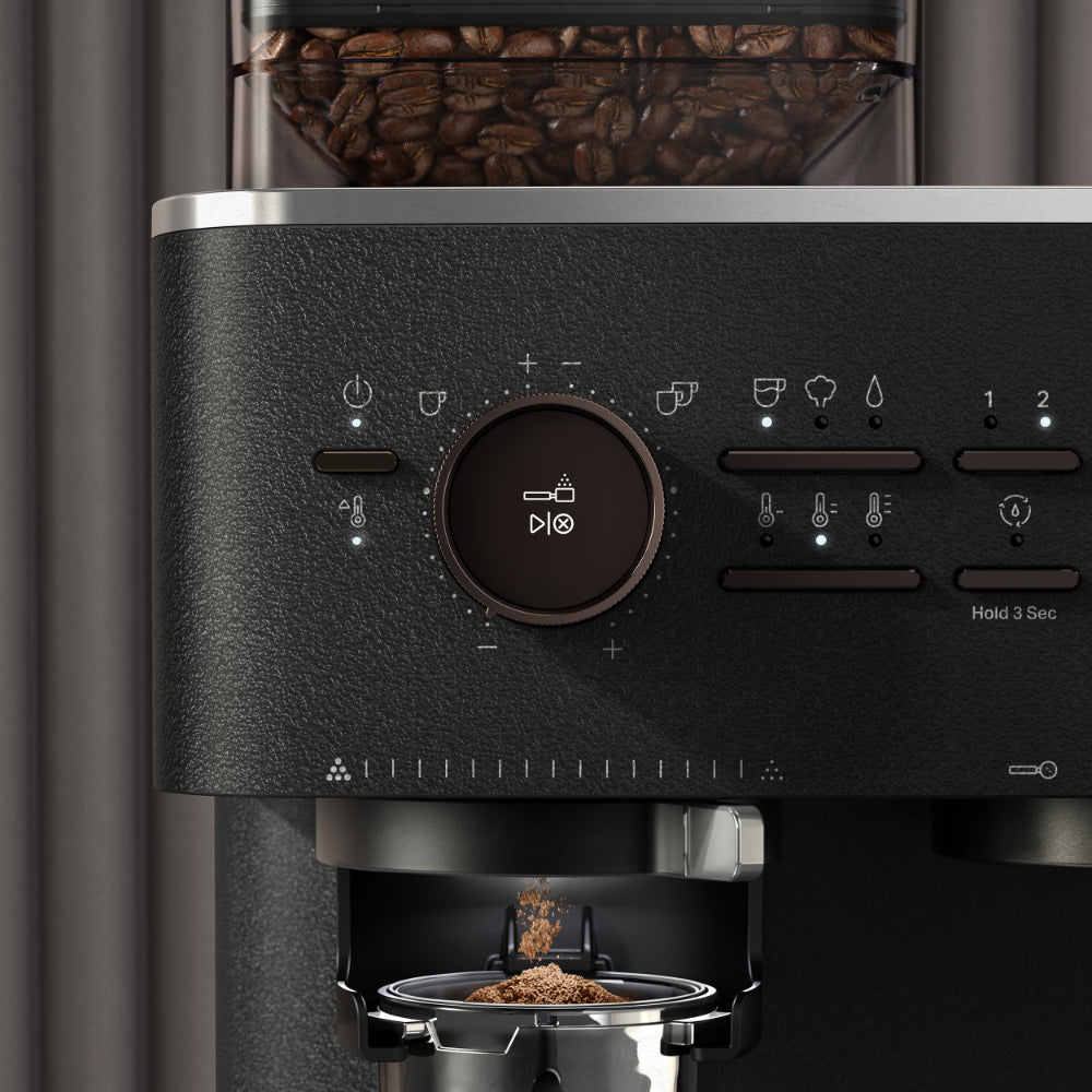KitchenAid Semi Automatic Espresso Machine With Burr Grinder Cast Iron Black