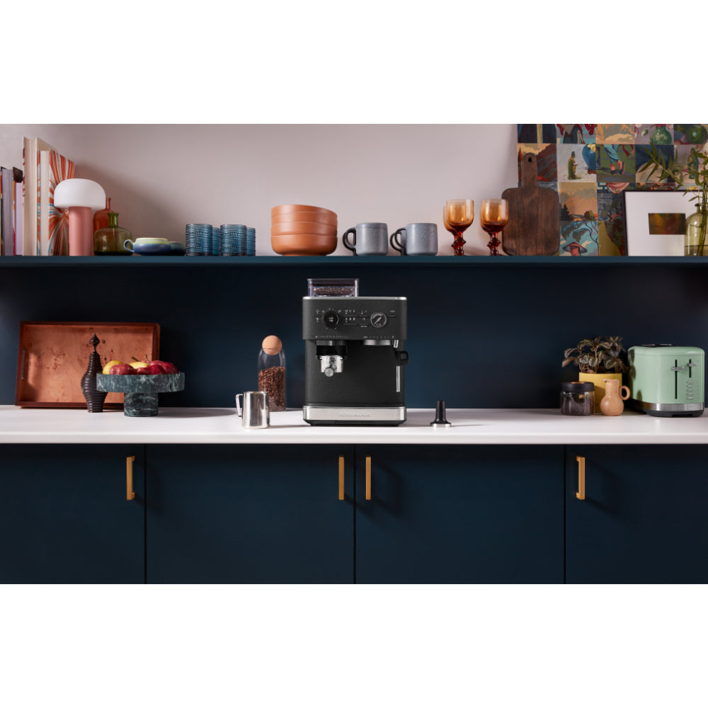 KitchenAid Semi Automatic Espresso Machine With Burr Grinder Cast Iron Black