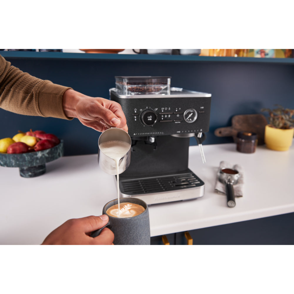 KitchenAid Semi Automatic Espresso Machine With Burr Grinder Cast Iron Black