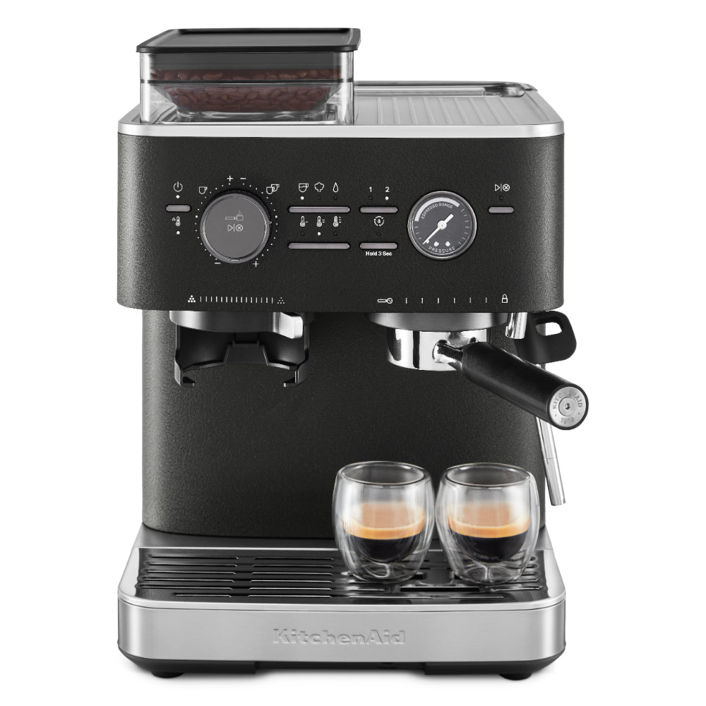 KitchenAid Semi Automatic Espresso Machine With Burr Grinder Cast Iron Black
