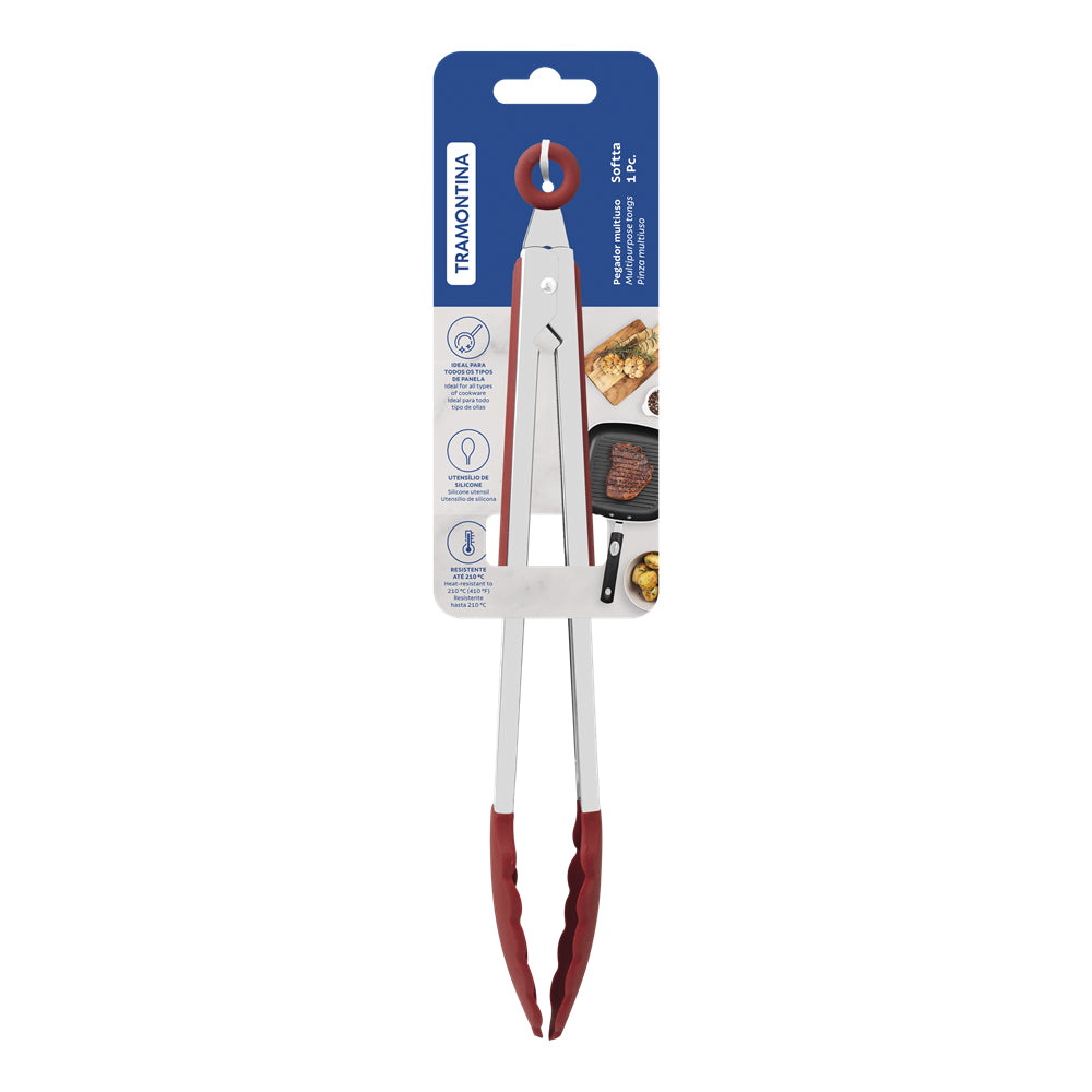 Tramontina Soffta Multipurpose Tongs 34cm Red