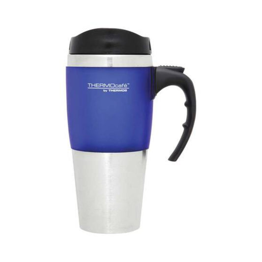 Thermos THERMOcafe Stainless Steel Double Wall Travel Mug Blue 450ml