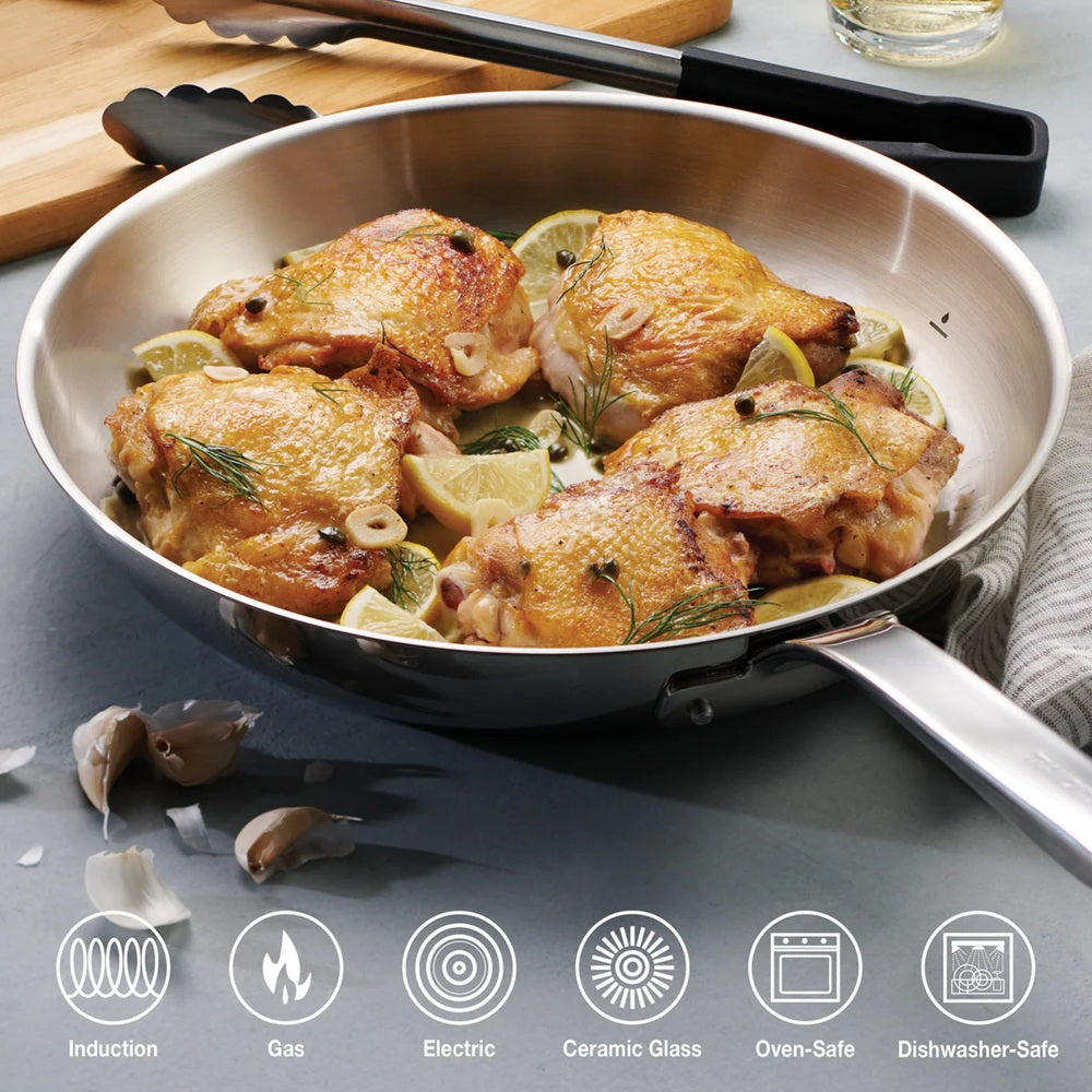 Tramontina Tempo Stainless Steel 2 Piece Frying Pan Set 25cm & 30cm