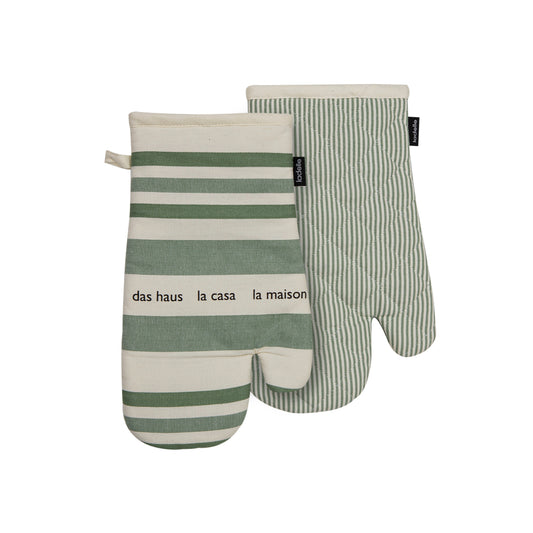 Ladelle La Casa Leaf Set Of 2 Oven Mitts
