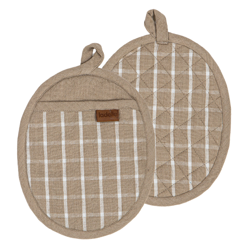 Ladelle Hemingway Taupe Set Of 2 Pot Holders